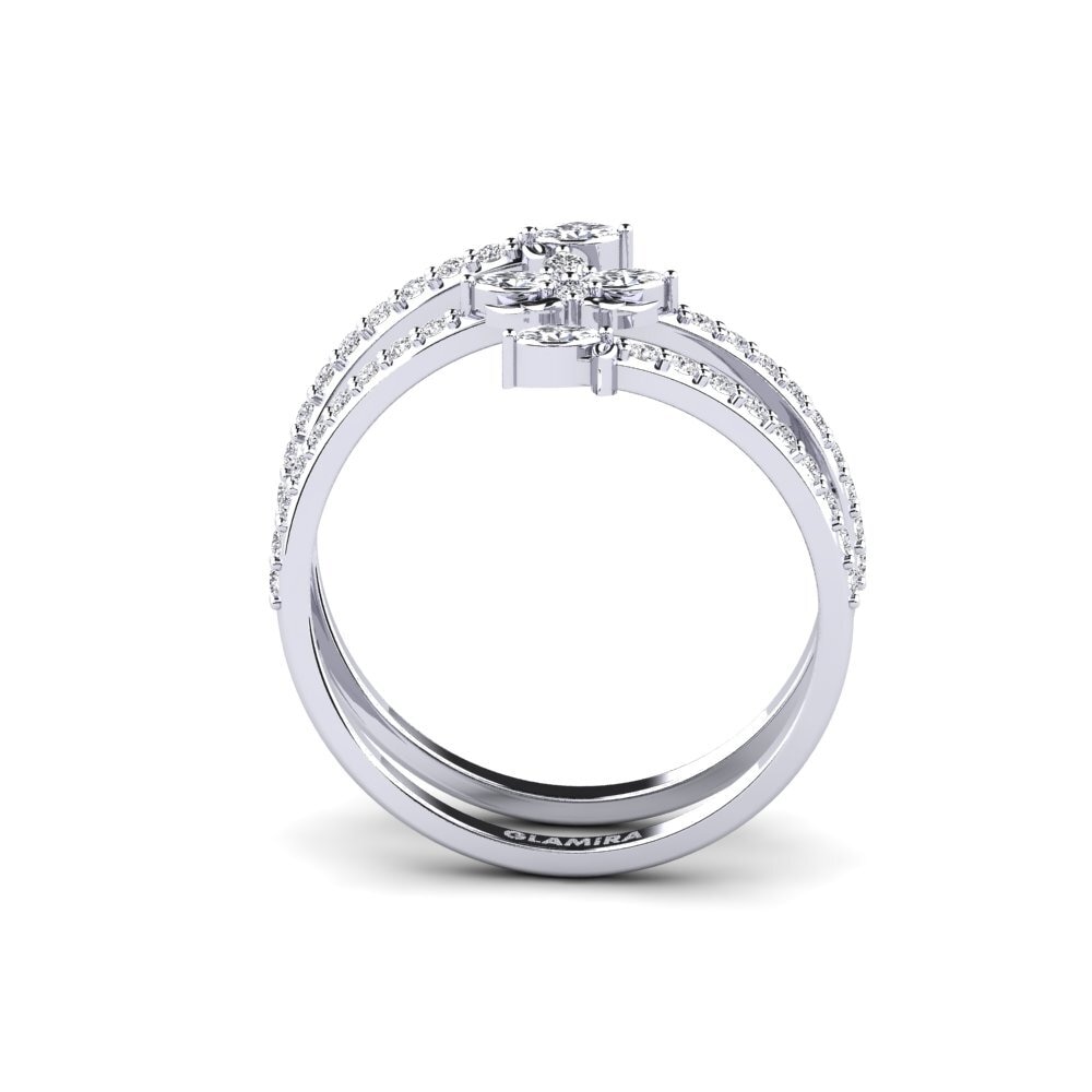 14k Oro Blanco Anillo Omtanke