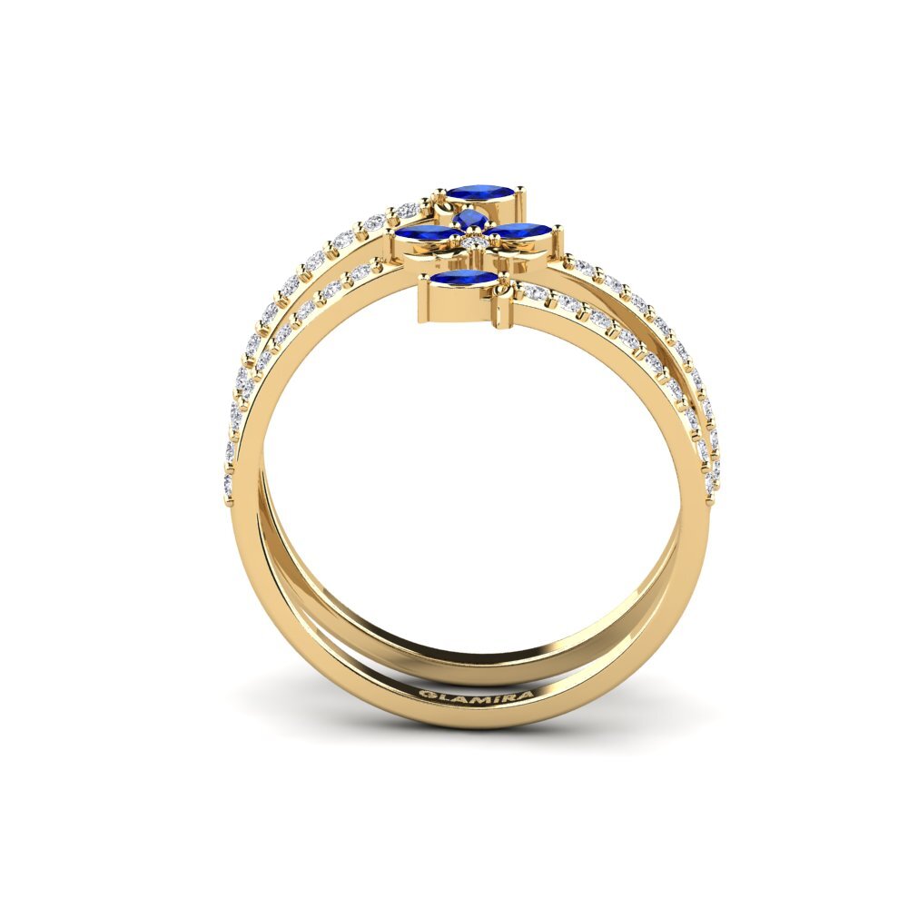 14ct Yellow Gold Marquise Sapphire Ring Omtanke