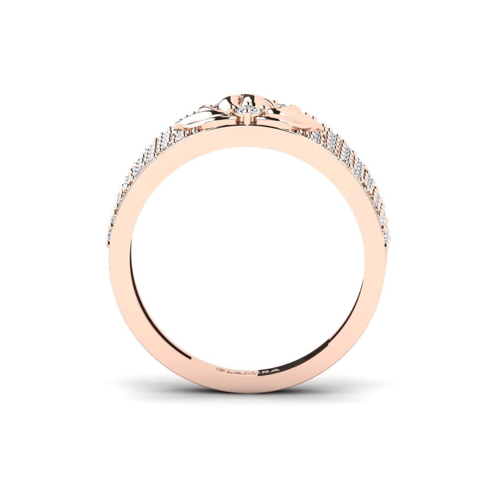 14k Oro Rosa Redondo Diamante cultivado en laboratorio Anillo Profundidade
