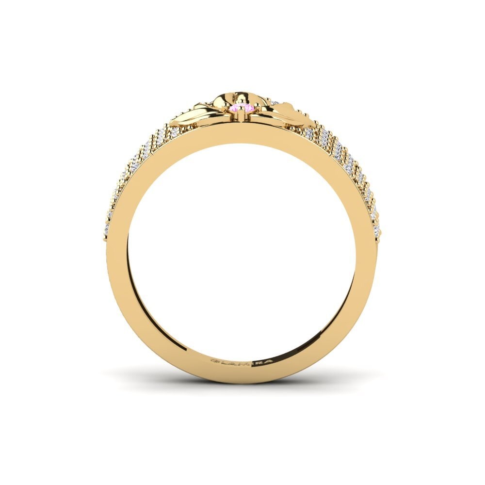 Zafiro Rosado Anillo Profundidade