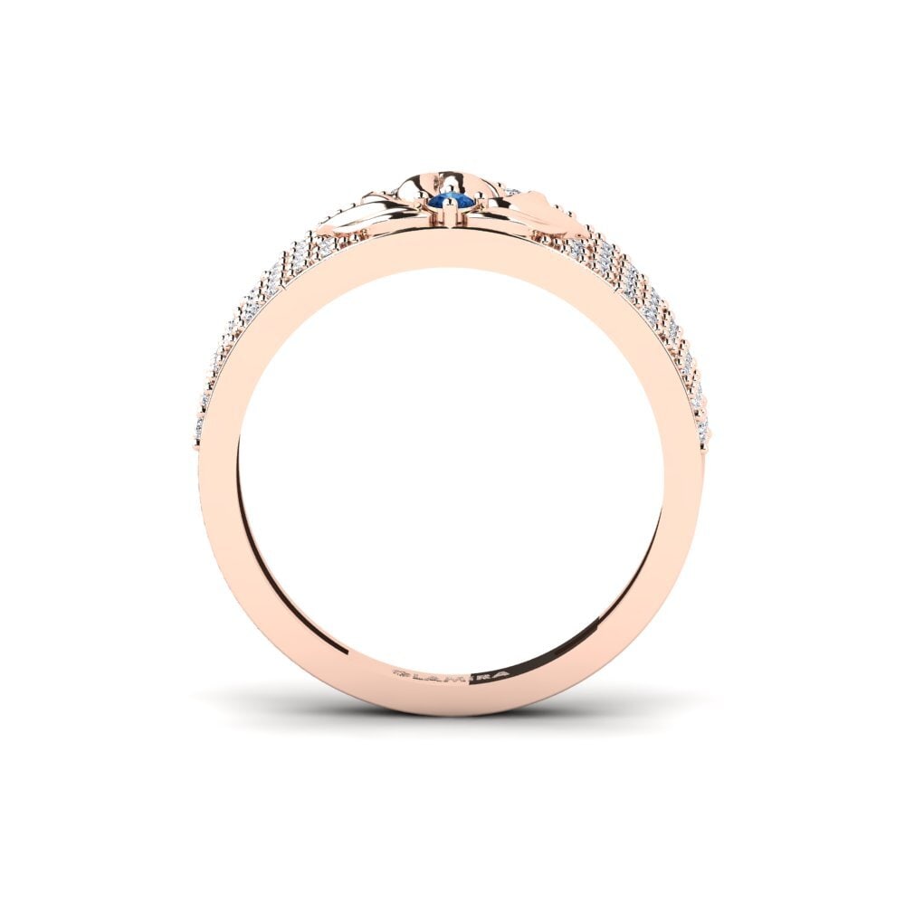 14ct Rose Gold Dark Blue Zirconia Ring Profundidade