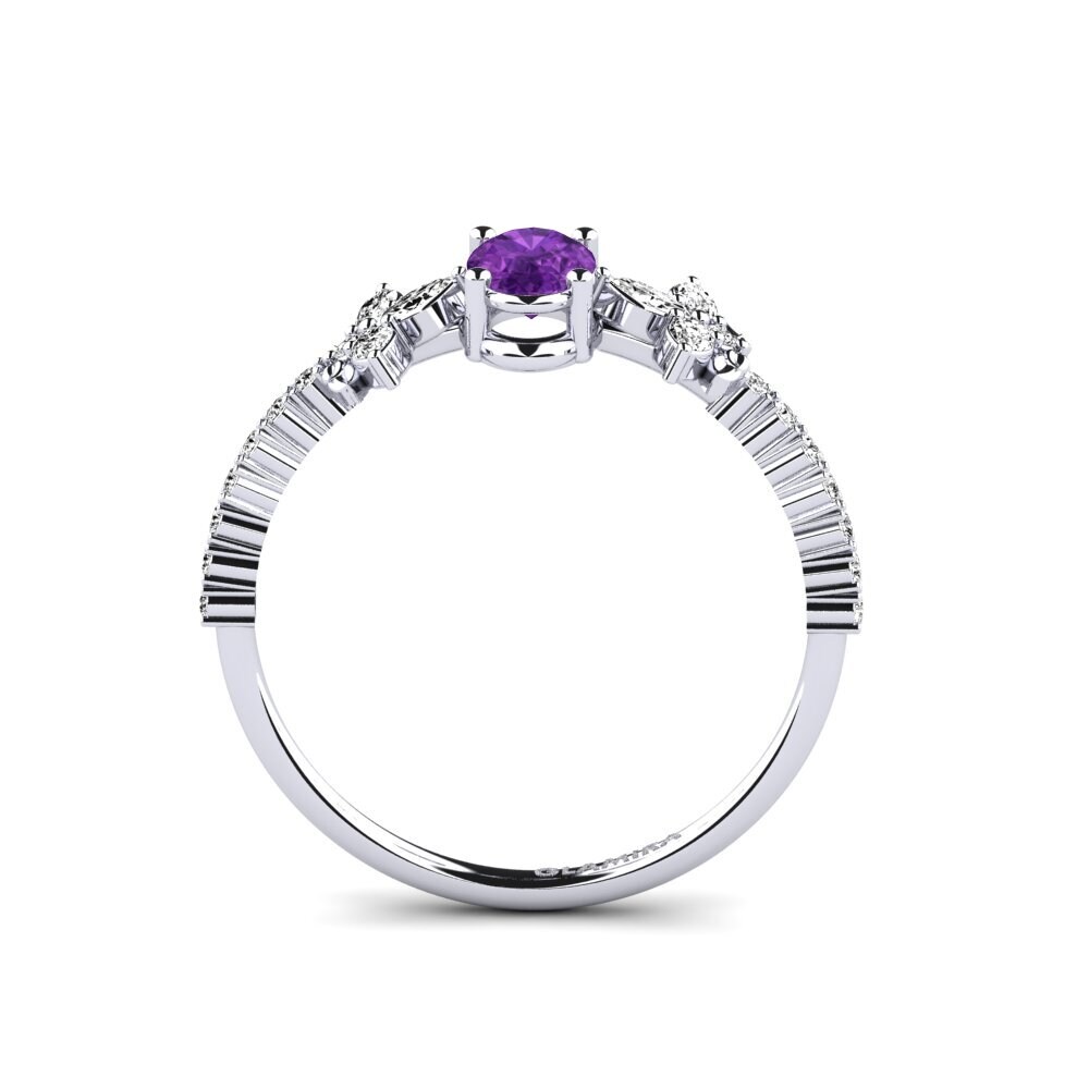 White Silver Amethyst Ring Sosiego