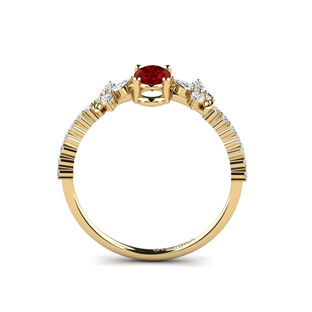 Rubí (Creado en laboratorio) Anillo Sosiego