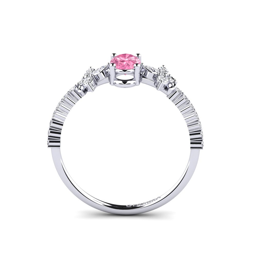 White Silver Pink Sapphire Ring Sosiego