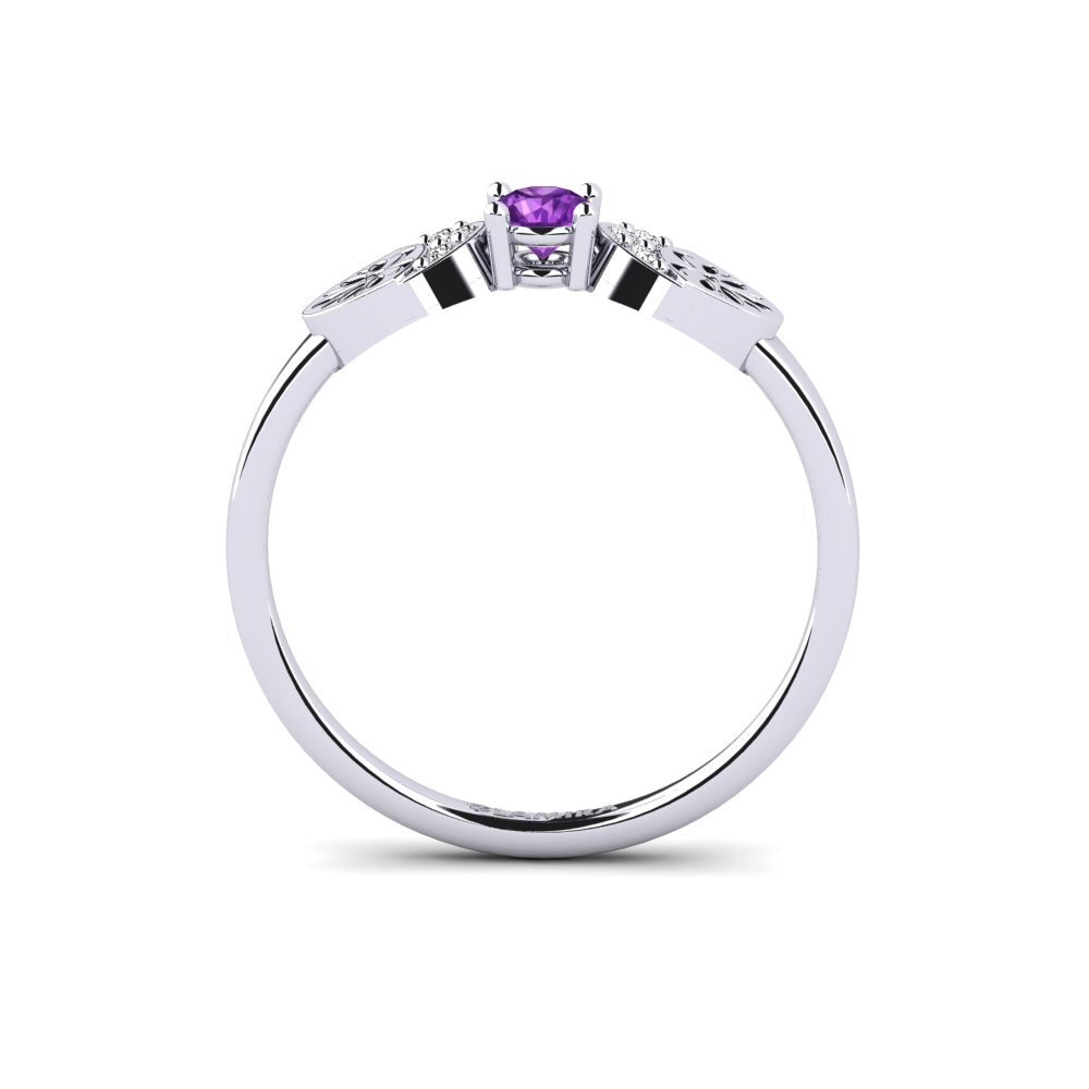 White Silver Amethyst Ring Vrolik