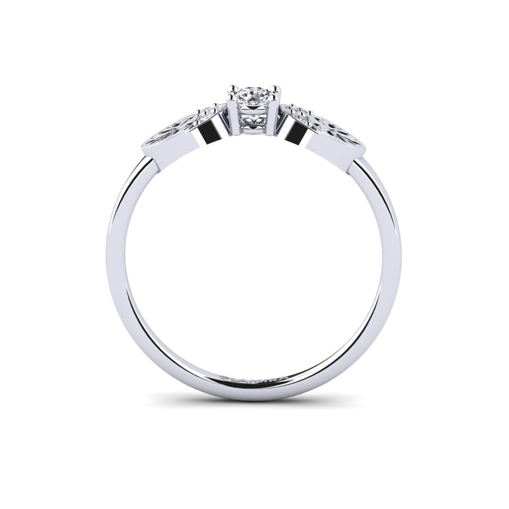 14k Oro Blanco Anillo Vrolik