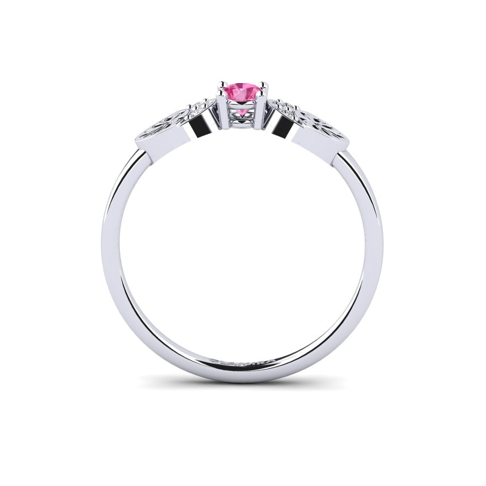 White Silver Pink Sapphire Ring Vrolik