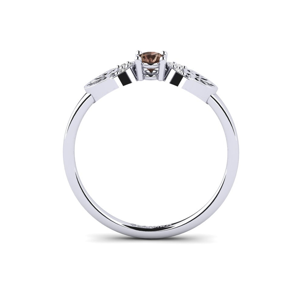 White Silver Smoky Quartz Ring Vrolik