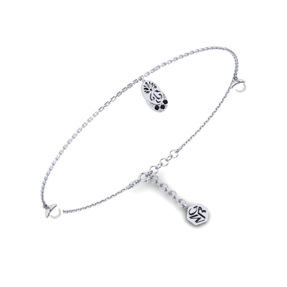 950 Platinum Black Diamond Women's Bracelet Warnan