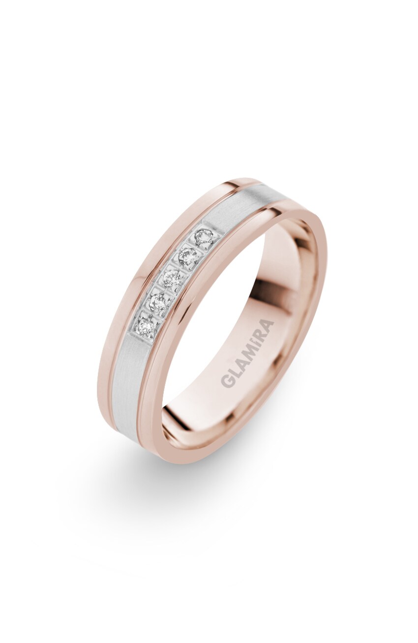 Weiß & Rotgold 750 Diamant Damen trauring Shining Reflection