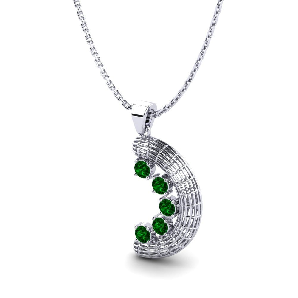 Plata 925 Circonita Verde Colgante de Mujer Marfra