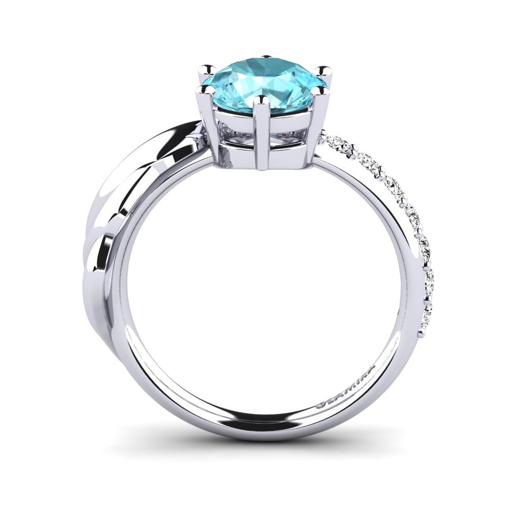 Circón Azul Anillo de compromiso Alfieri
