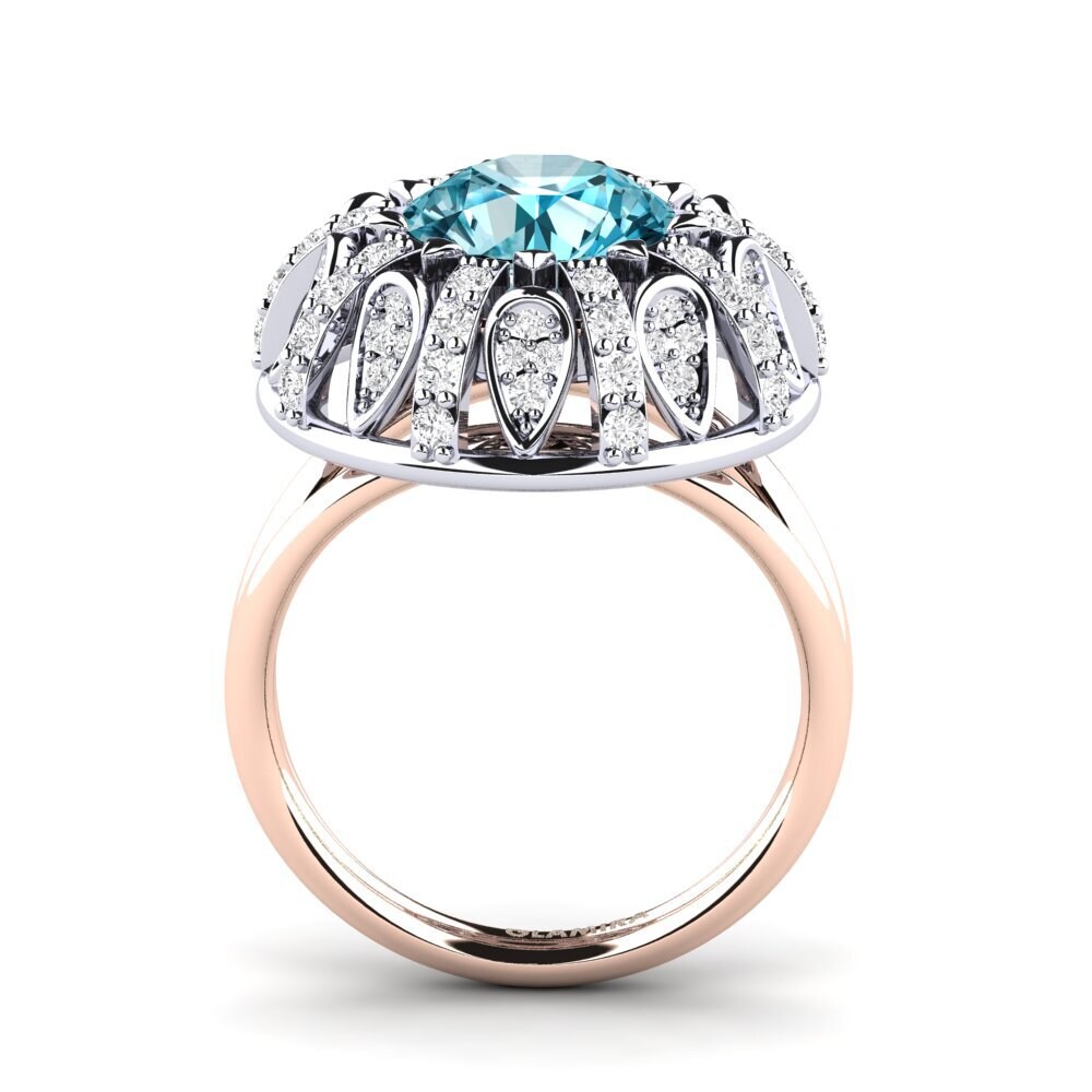 18k Oro Blanco / Rosa Anillo de compromiso Cindie