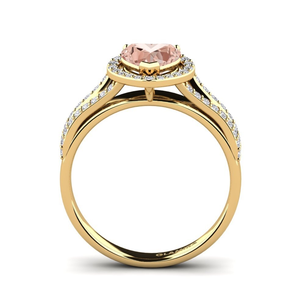 14ct Yellow Gold Morganite Engagement Ring Lovelace