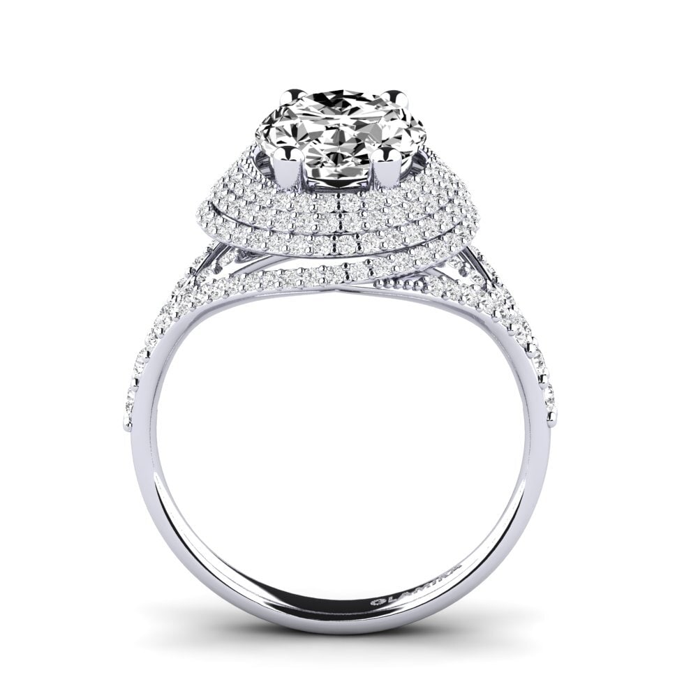 9k Oro Blanco Anillo de compromiso Noelle