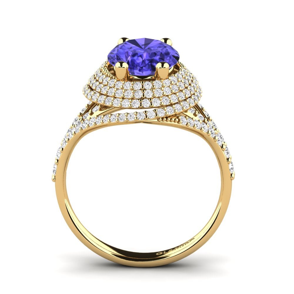 9ct Yellow Gold Oval Tanzanite Engagement Ring Noelle