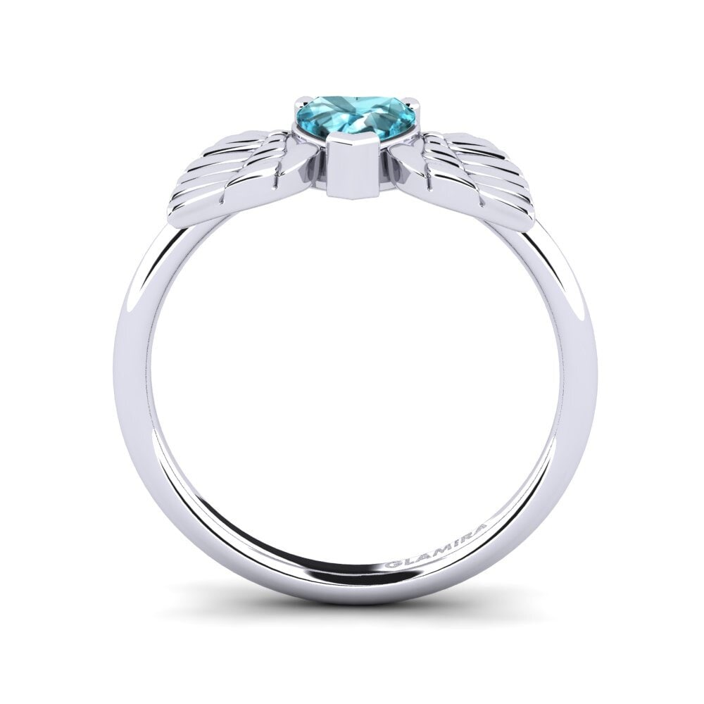 Corazón Circón Azul Anillo Noemi