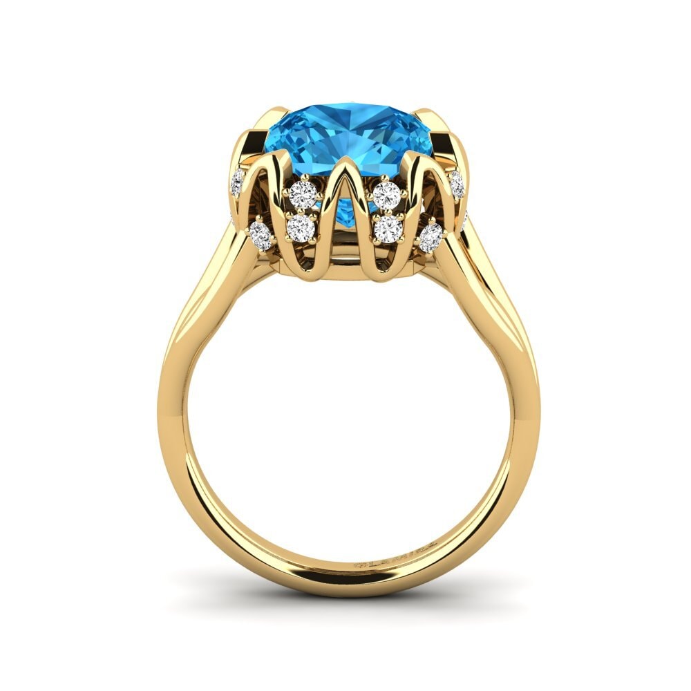Cojín Topacio azul Anillo Rabin