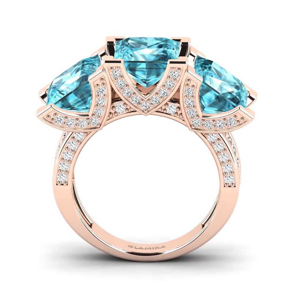 Blue Zircon Engagement Ring Rebel