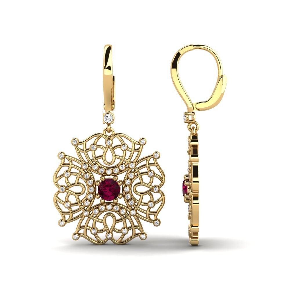 Granate Rhodolite Pendiente de mujer Lenita