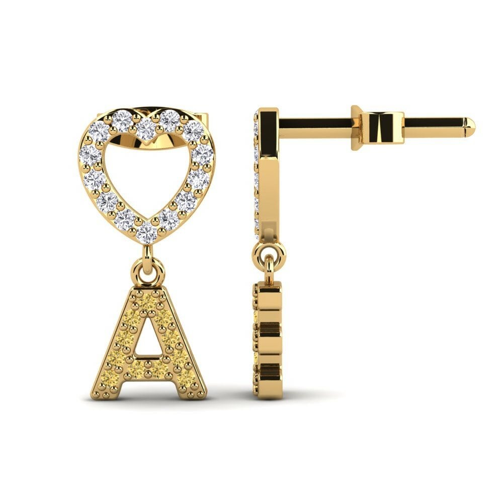Diamante Amarillo Pendiente de mujer Lieser