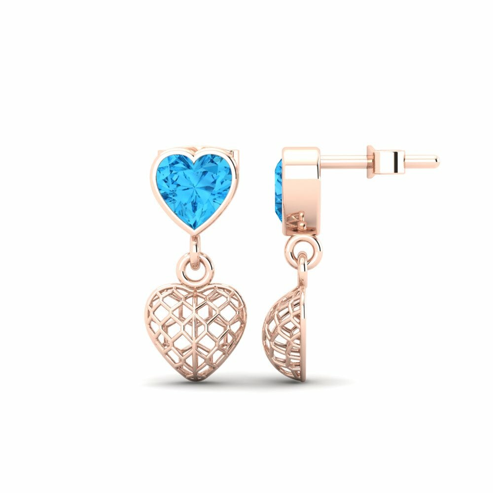 Boucle d'oreille femme Samnia Topaze Bleue