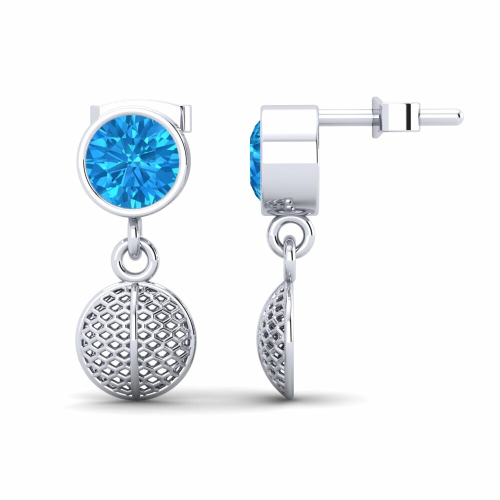 Boucle d'oreille femme Semira Topaze Bleue