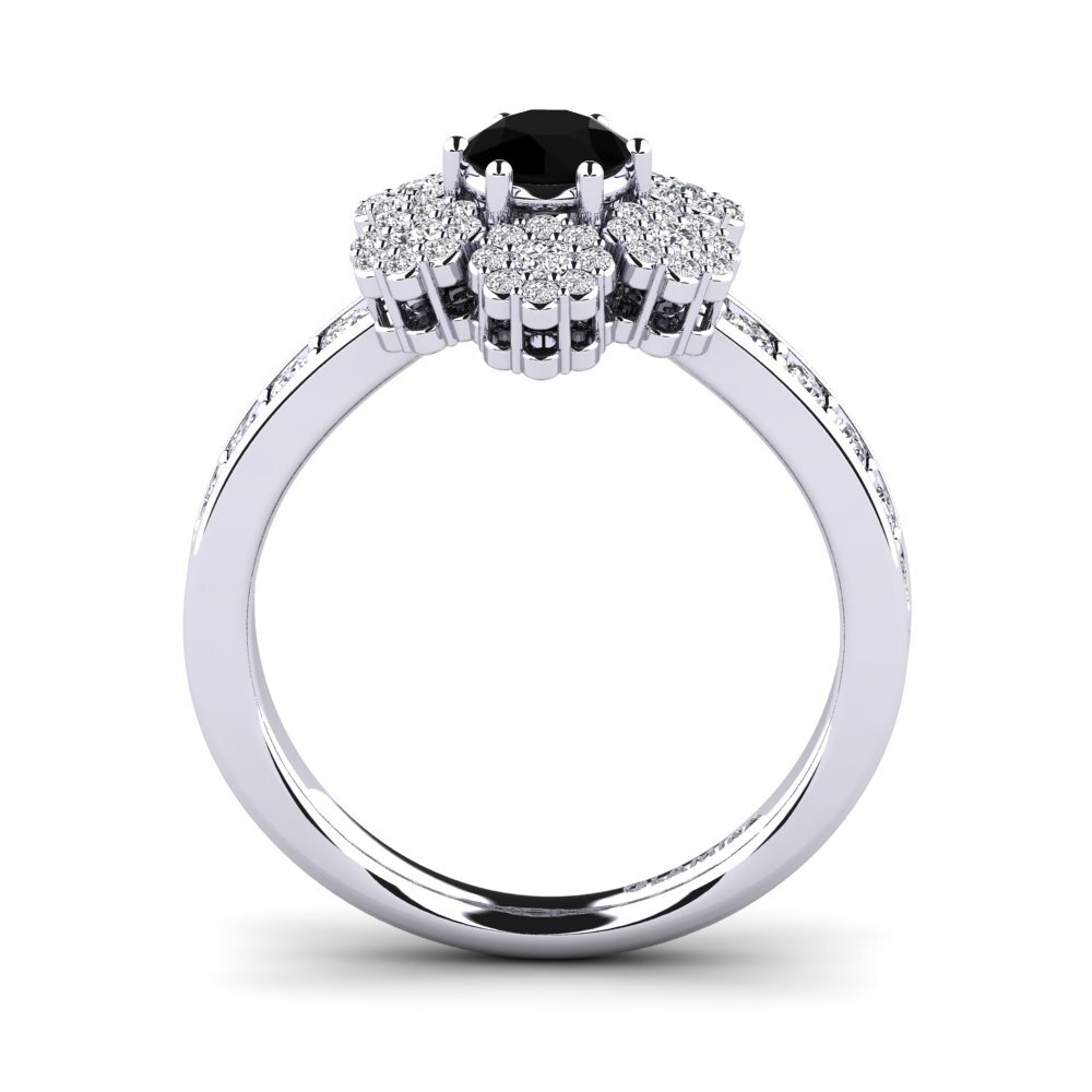 Black Diamond Engagement Ring Abalos