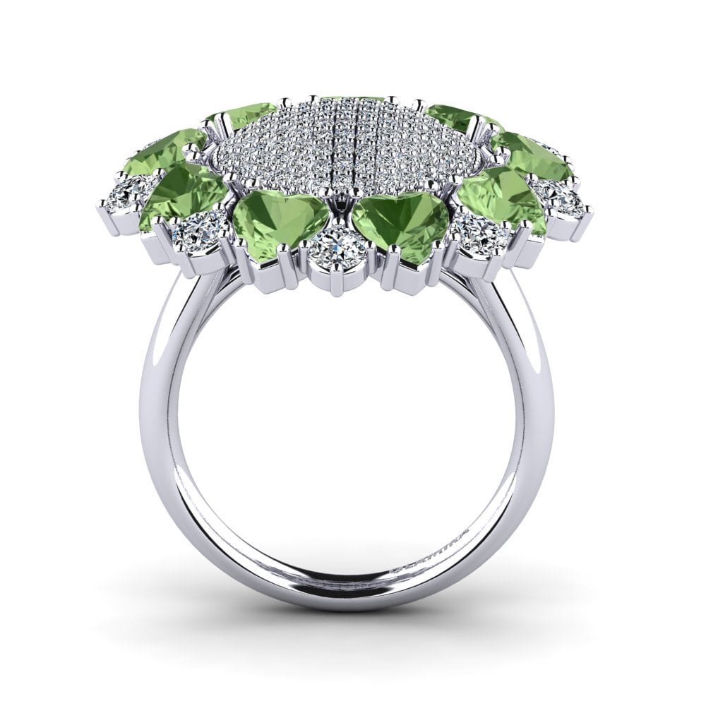 Corazón Zafiro Verde Anillo Auburn