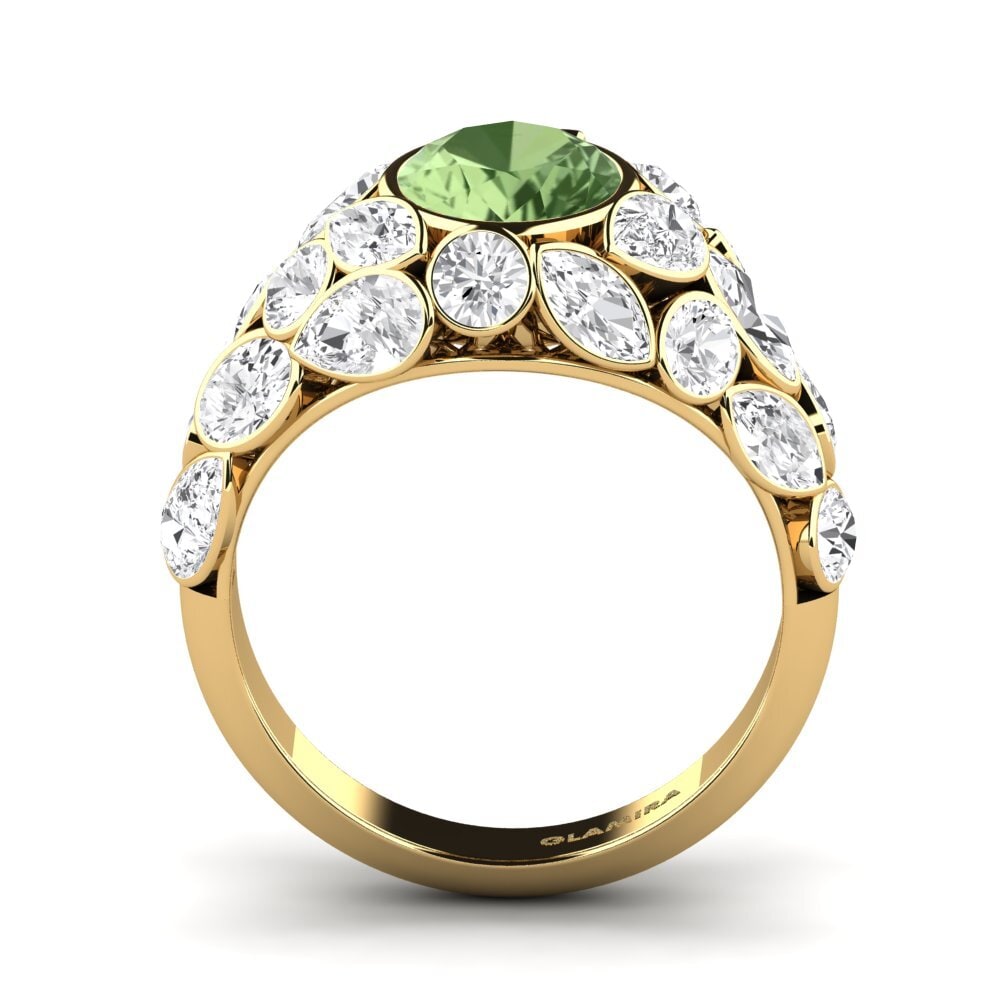 14k Oro Amarillo Anillo de compromiso Beumer