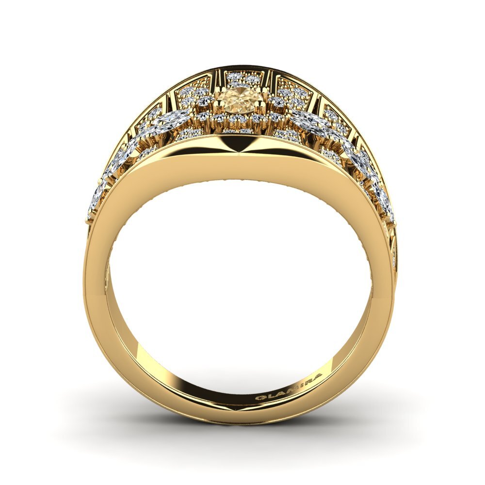 Ovalado Diamante café Anillo Dantella