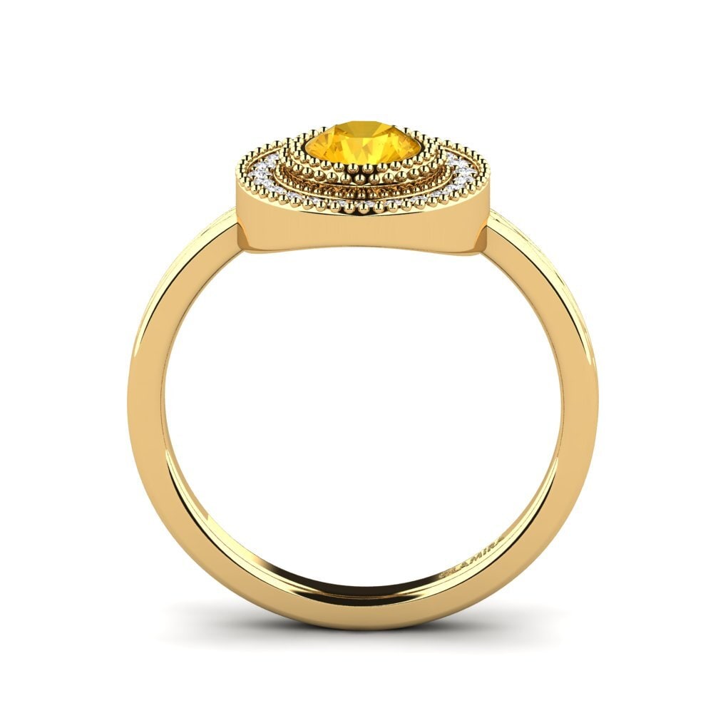 14k Oro Amarillo Anillo de compromiso Destinesia
