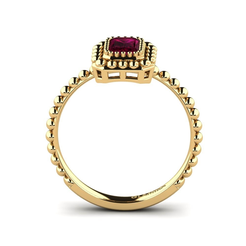 Rhodolite Garnet Engagement Ring Icy