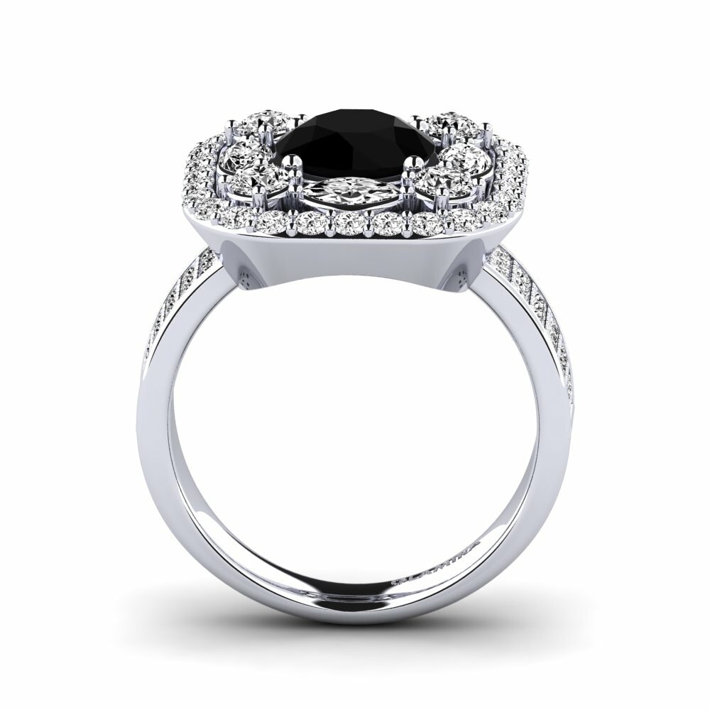 Ónix Negro Anillo de compromiso Rowides