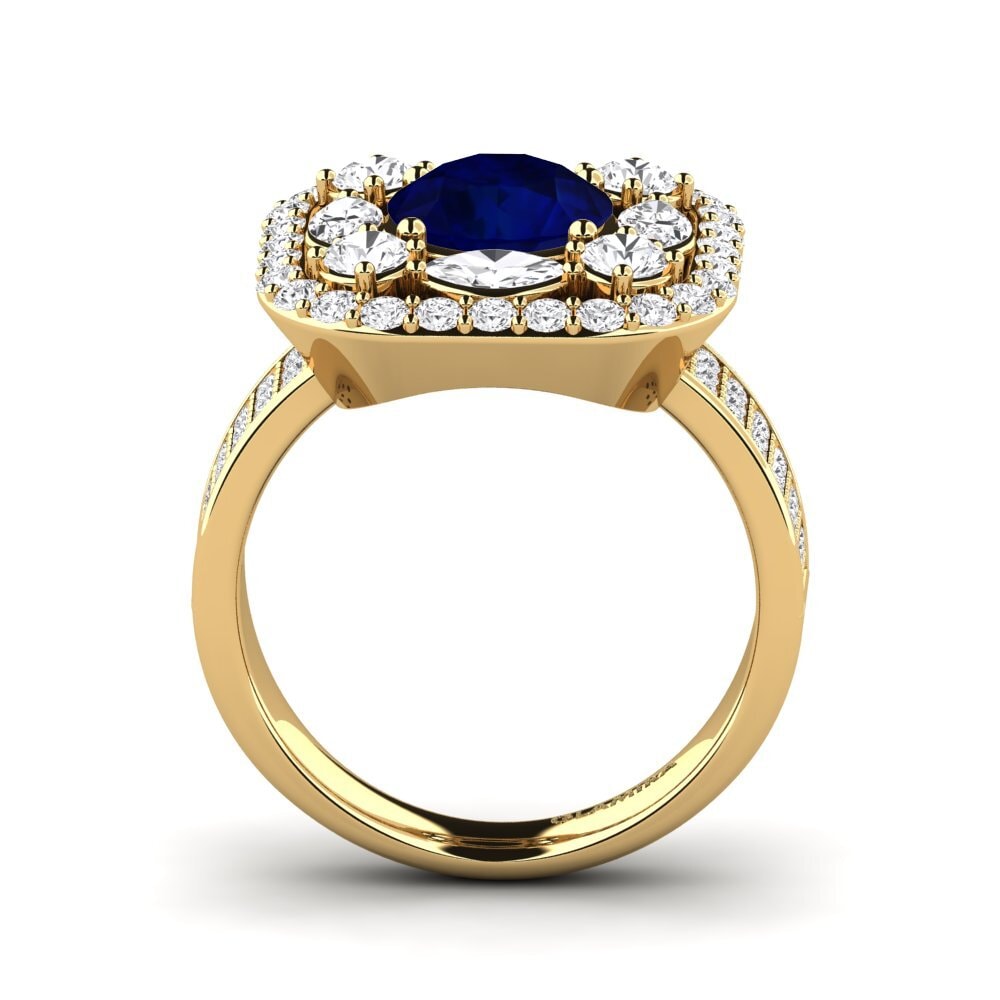 14k Oro Amarillo Anillo de compromiso Rowides
