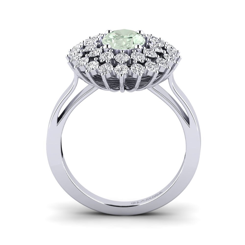 Green Amethyst Engagement Ring Serenaz