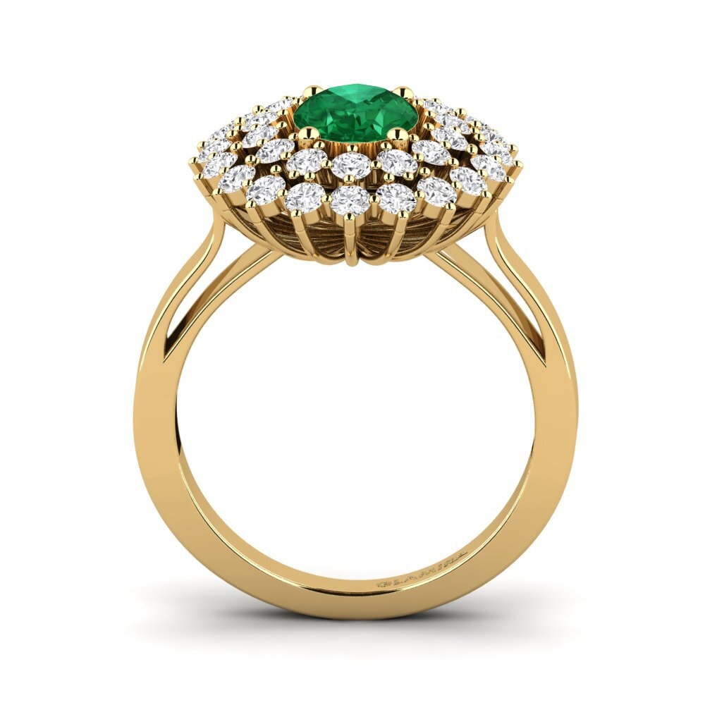 14k Oro Amarillo Anillo de compromiso Serenaz