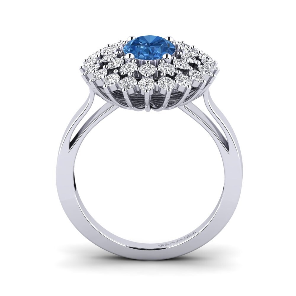 Dark Blue Zirconia Engagement Ring Serenaz