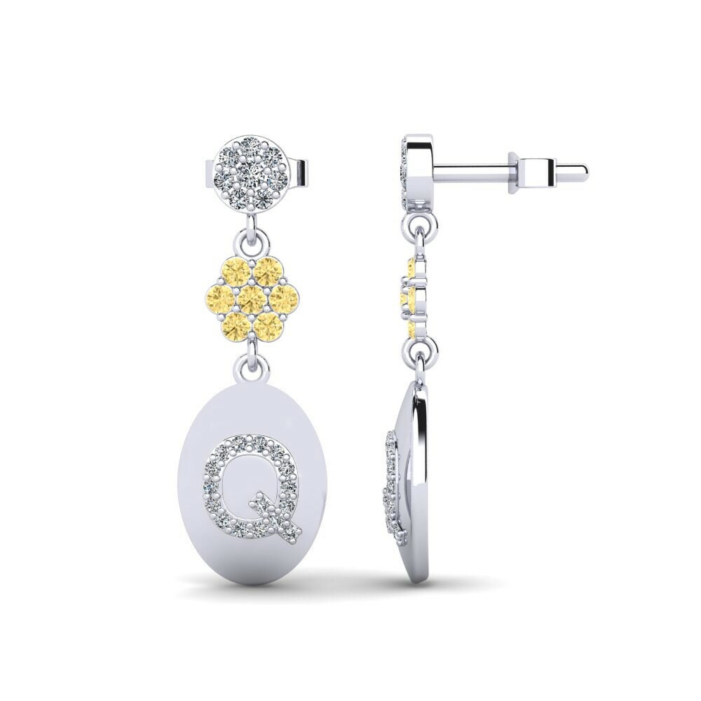 Diamante Amarillo Pendiente de mujer Arteila Q