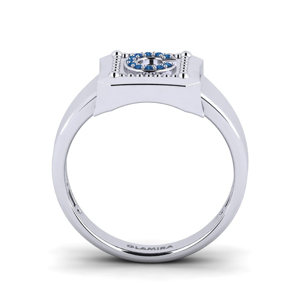 Palladium 950 Dunkelblauer Zirkonia Ringe Covoque C