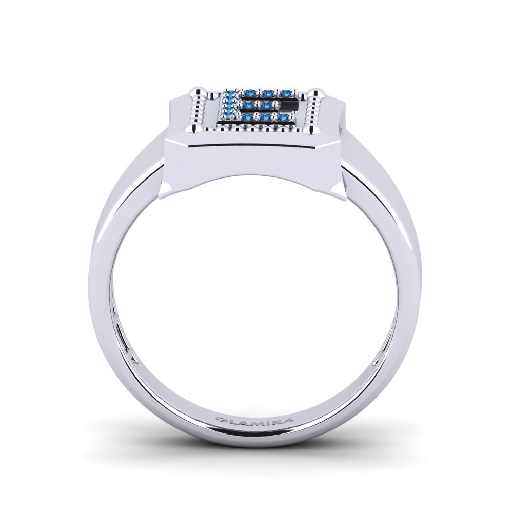 Palladium 950 Dunkelblauer Zirkonia Ringe Covoque E