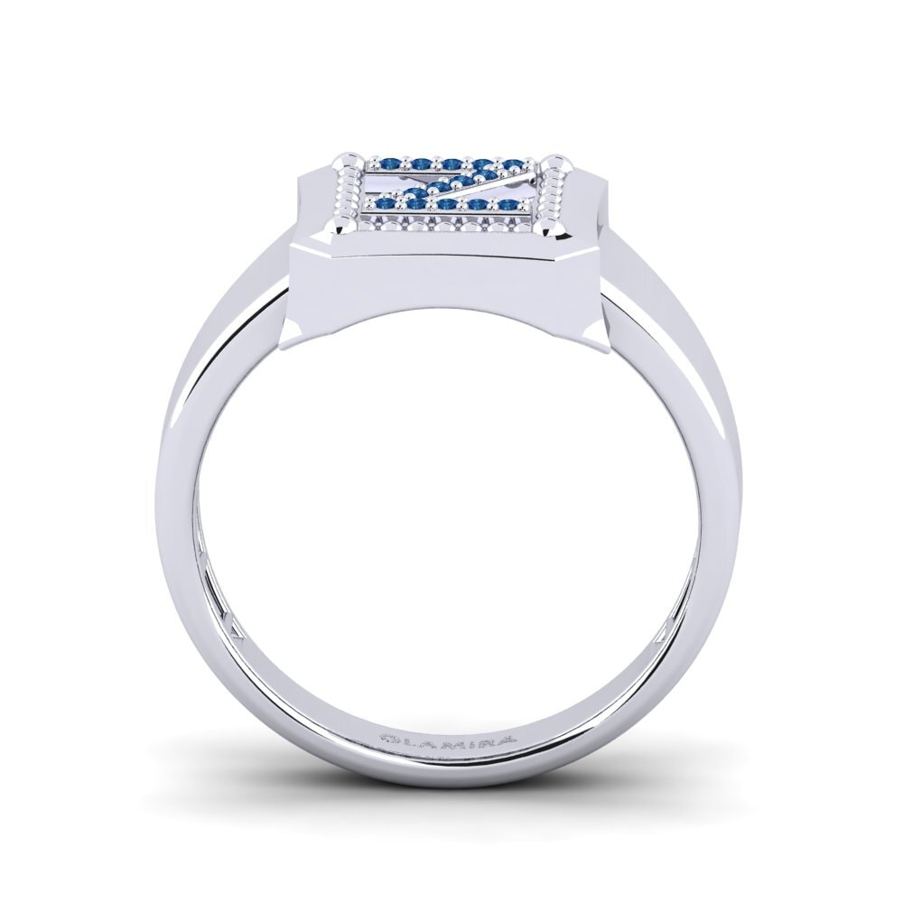 Palladium 950 Dunkelblauer Zirkonia Ringe Covoque Z
