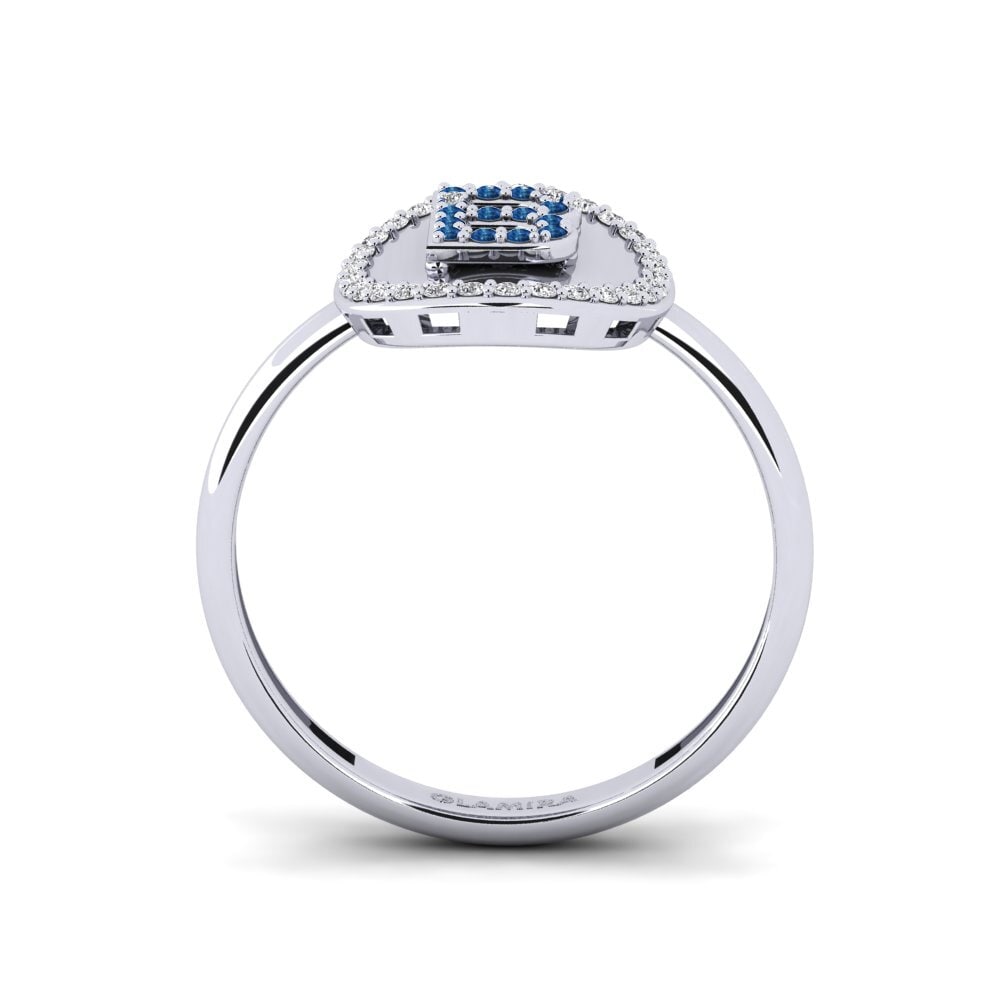 Palladium 950 Dunkelblauer Zirkonia Ringe Cytise B