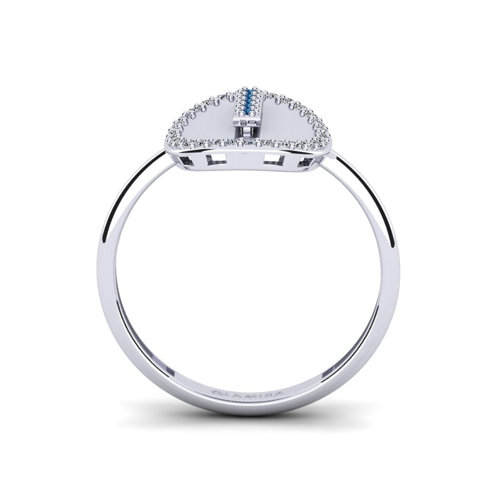 Palladium 950 Dunkelblauer Zirkonia Ringe Cytise I