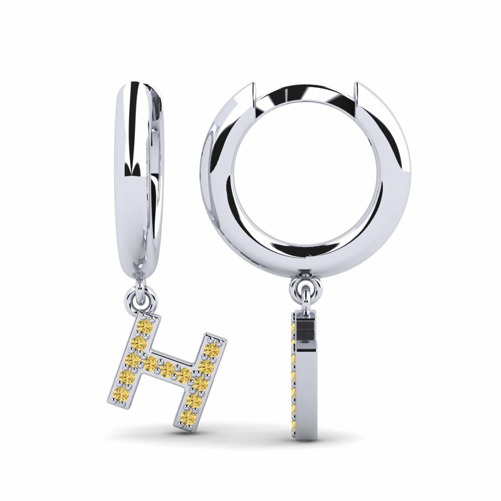 Diamante Amarillo Pendiente de mujer Medraut H