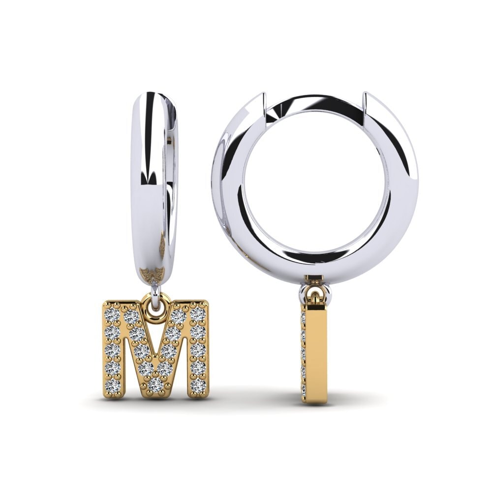 14ct White & Yellow Gold Women's Earring Medraut M