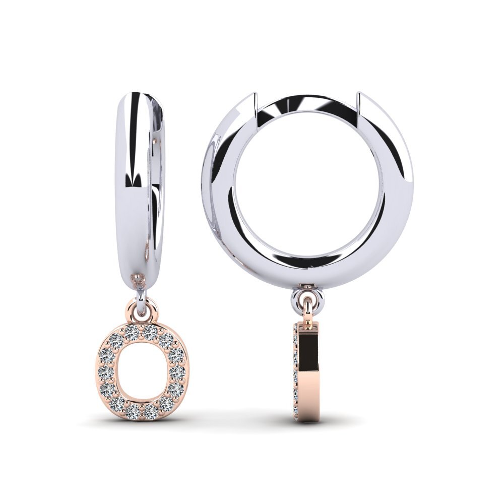 14ct White & Rose Gold Women's Earring Medraut O