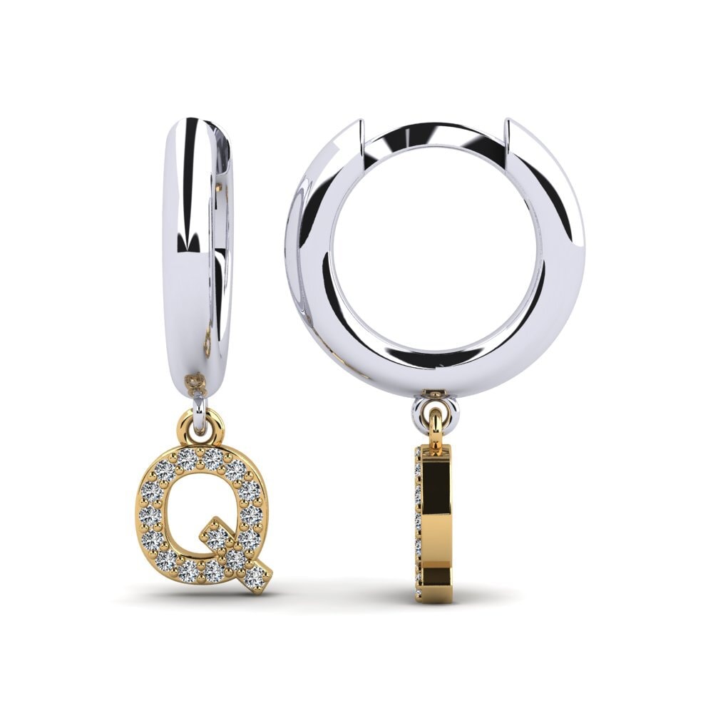 14ct White & Yellow Gold Women's Earring Medraut Q
