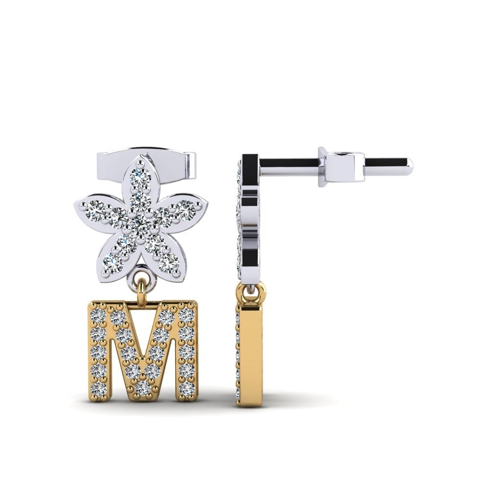 14ct White & Yellow Gold Women's Earring Miori M