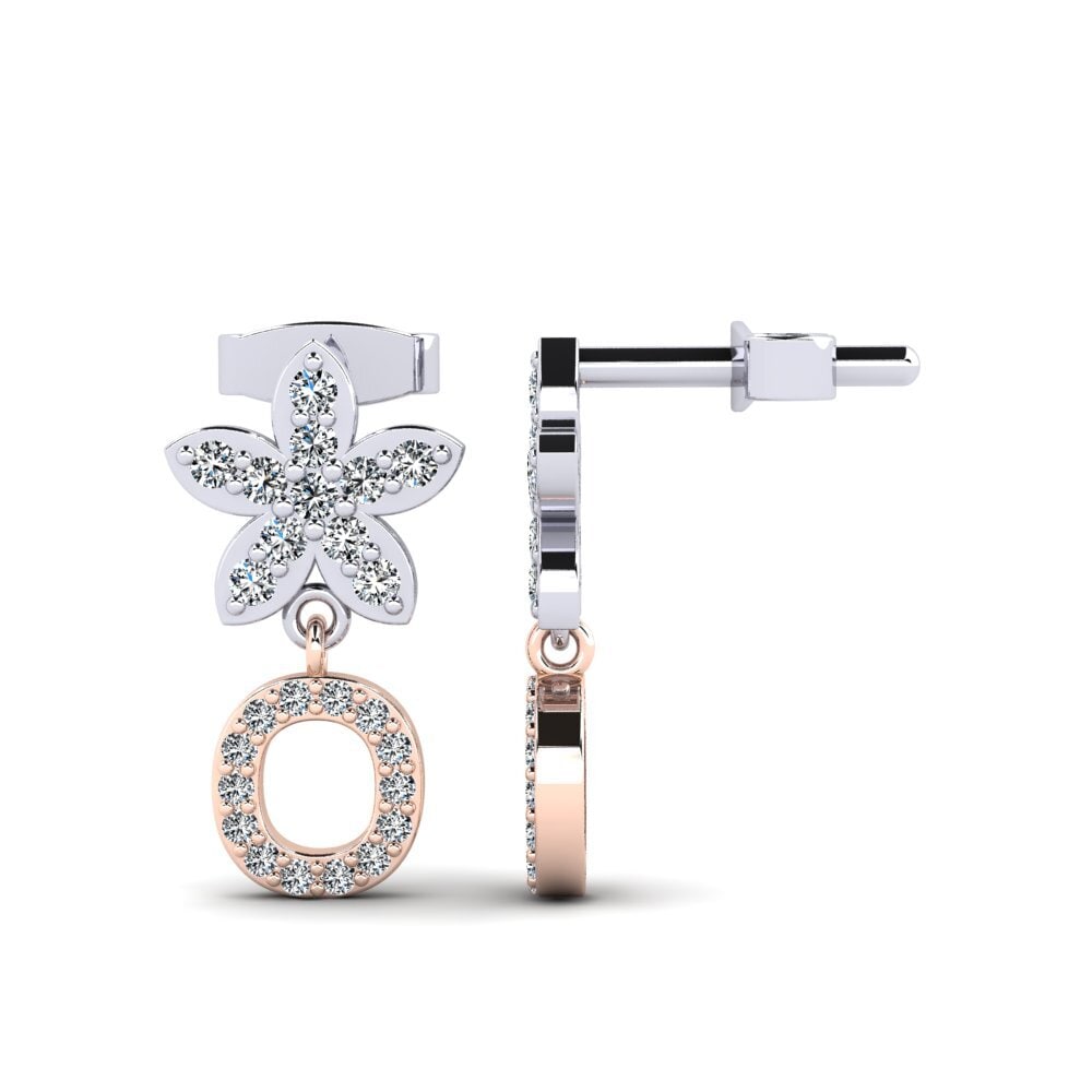 14ct White & Rose Gold Women's Earring Miori O